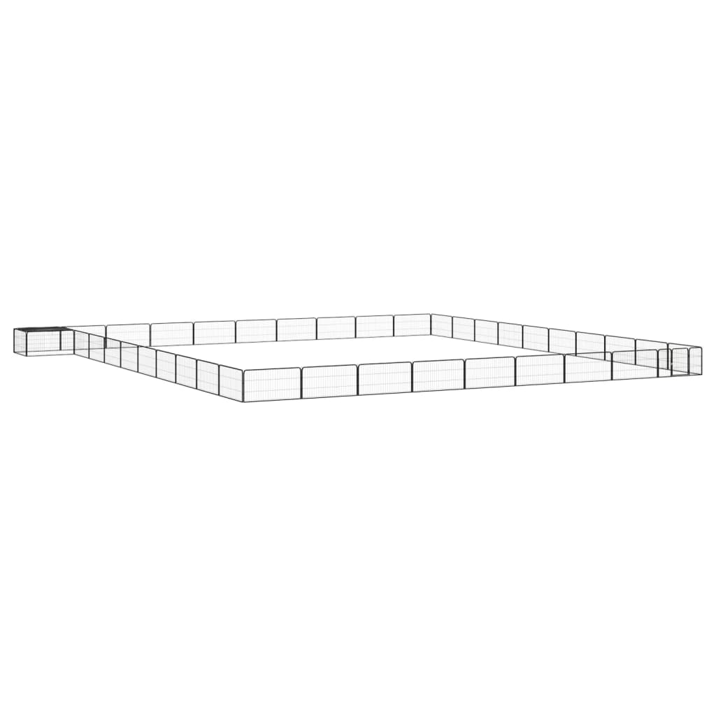 Hondenkennel 4 Panelen 100X50 Cm Gepoedercoat Staal Zwart