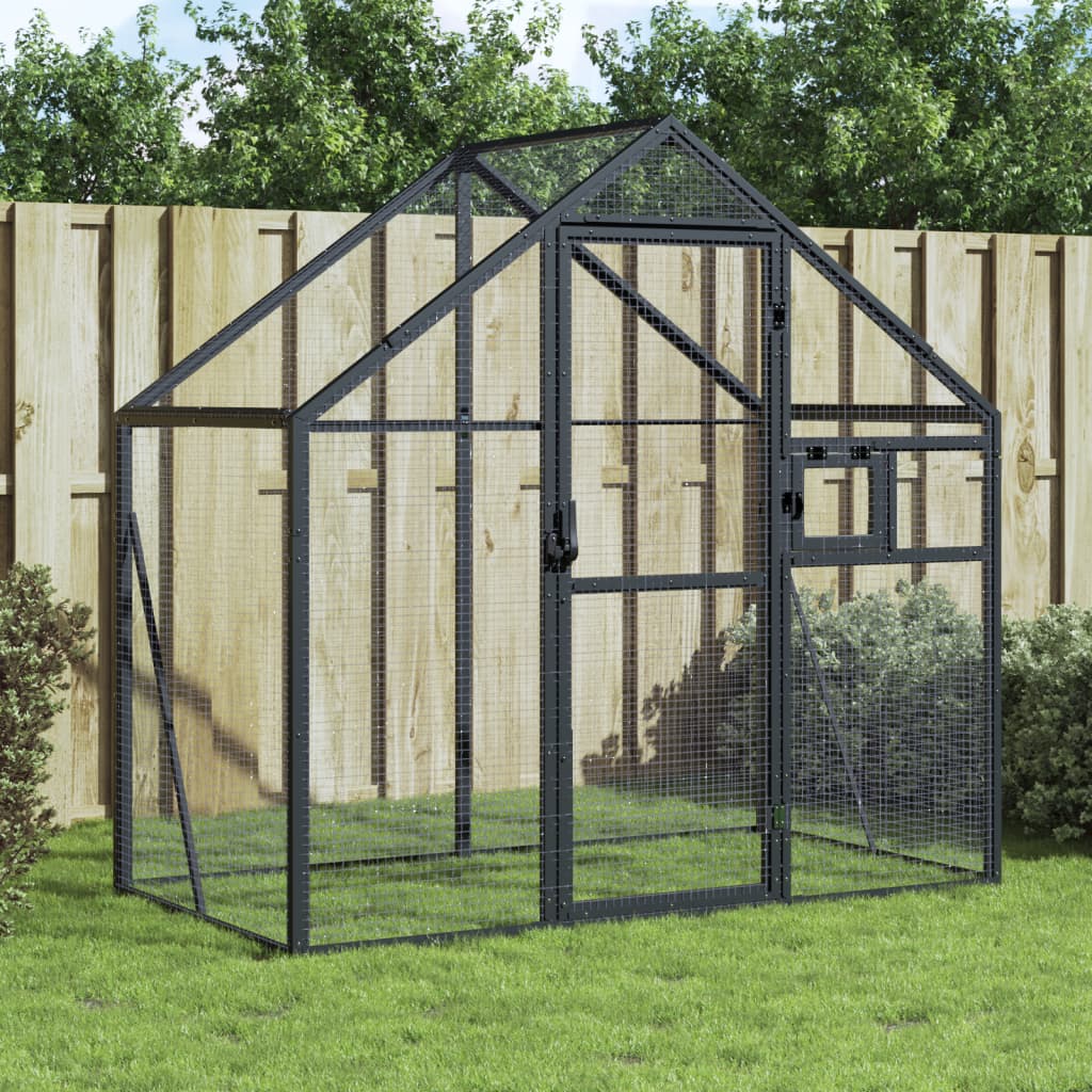 Volière 1,79X6X1,85 M Aluminium Kleurig