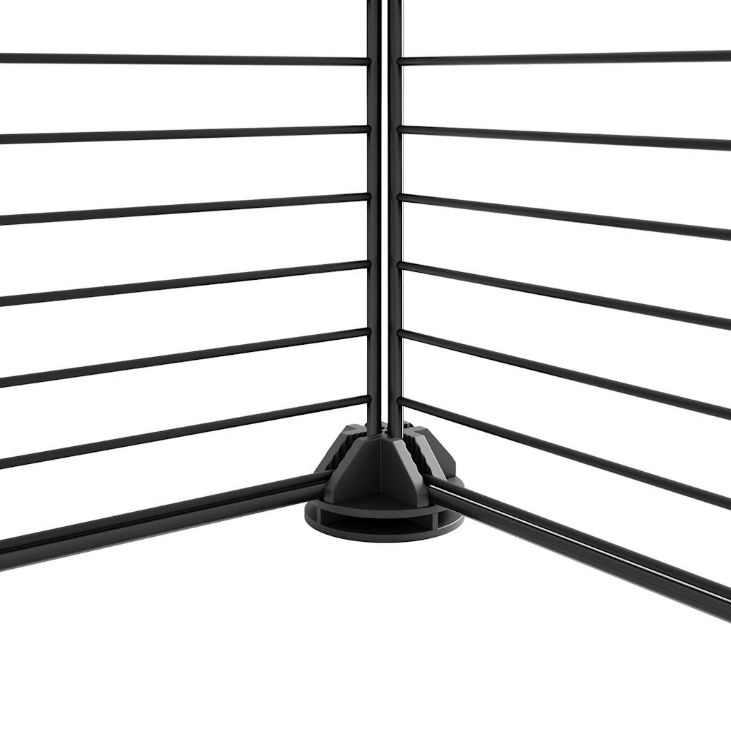Huisdierenkooi Met Deur 36 Panelen 175X105X70 Cm Staal Zwart