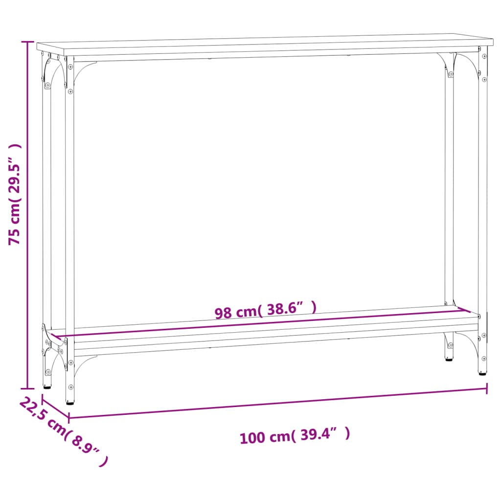 Wandtafel 100X22,5X75 Cm Bewerkt Hout Eikenkleurig