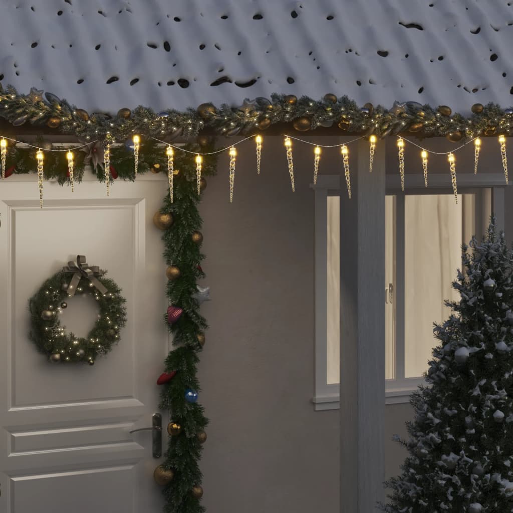 Kerst Ijspegellamp 200 Led's Koud Wit 20 M Acryl Pvc