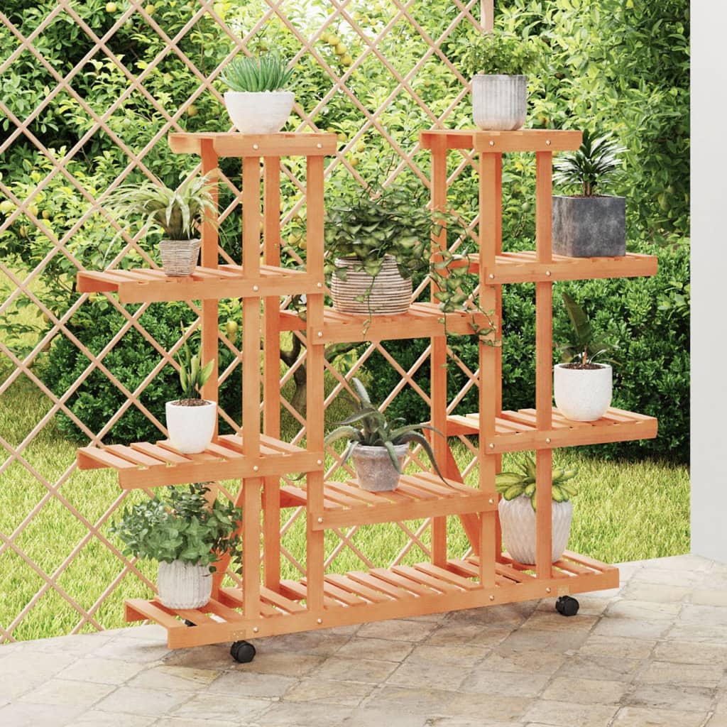 Plantenstandaard Met Wielen Massief Vurenhout