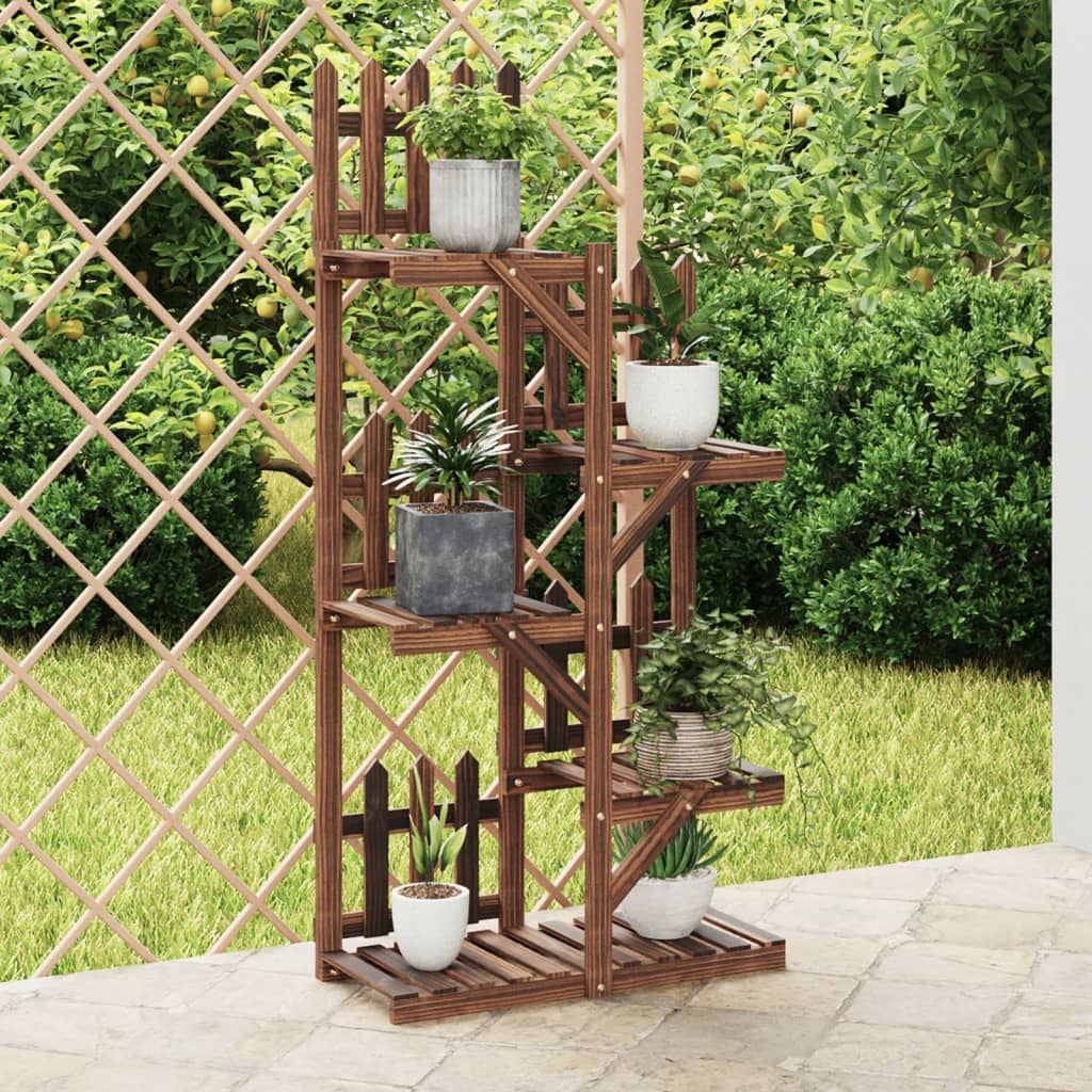 Plantenstandaard Met Wielen Massief Vurenhout