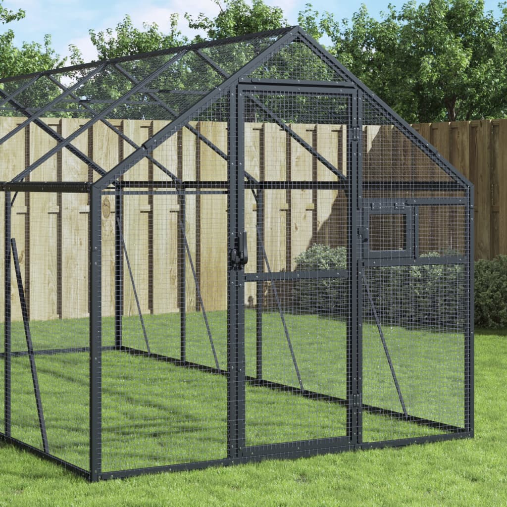 Volière 1,79X6X1,85 M Aluminium Kleurig