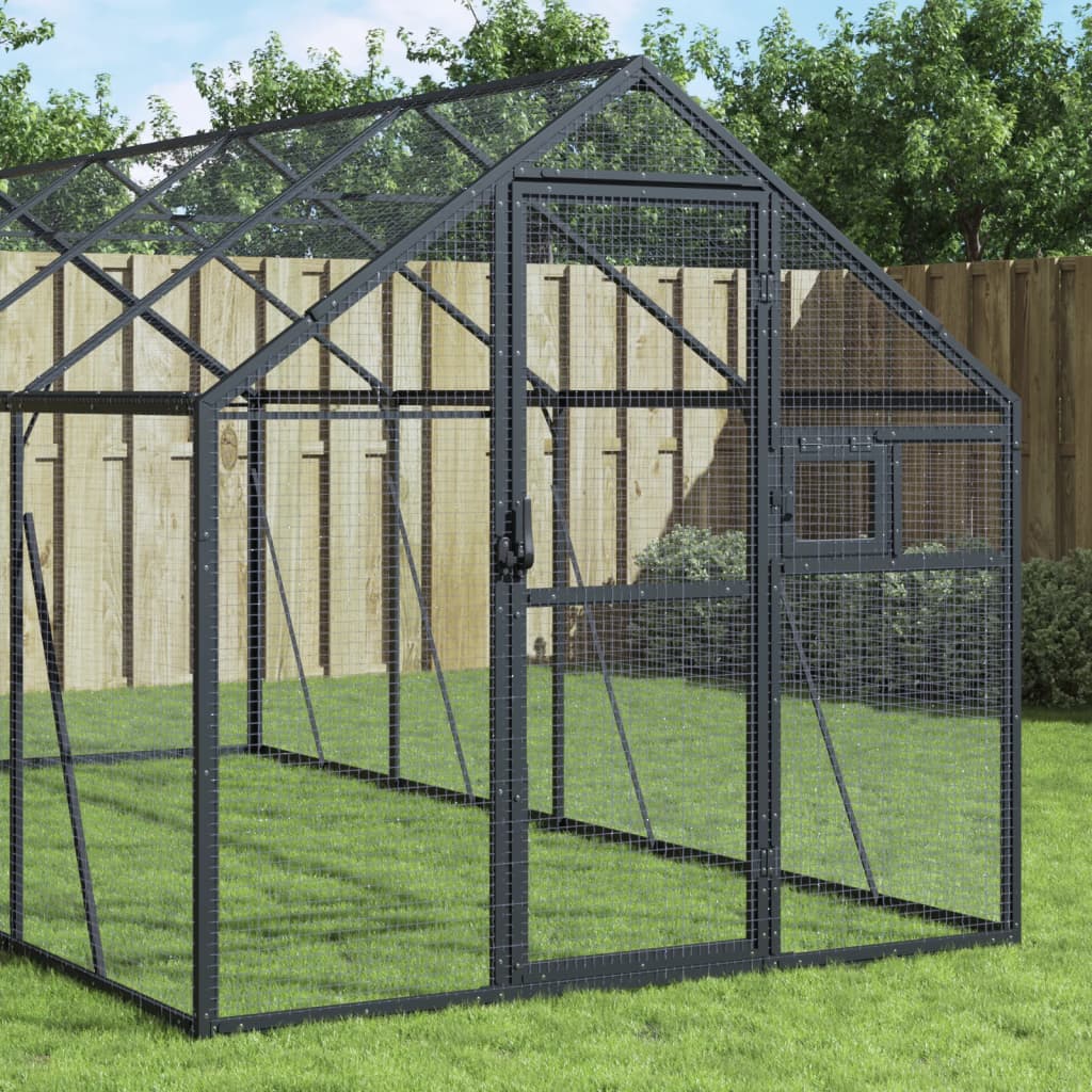 Volière 1,79X6X1,85 M Aluminium Kleurig