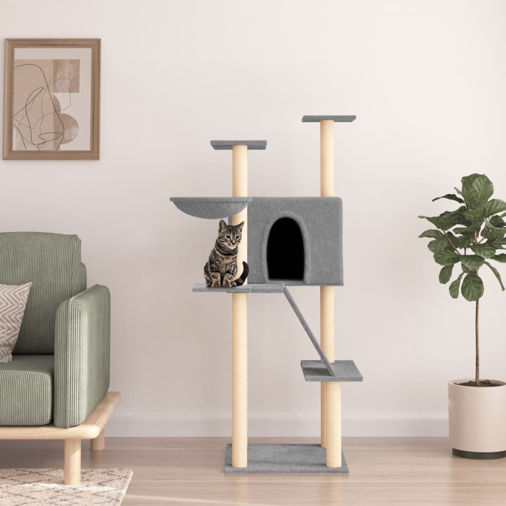 Kattenmeubel Met Sisal Krabpalen 143 Cm Kleurig