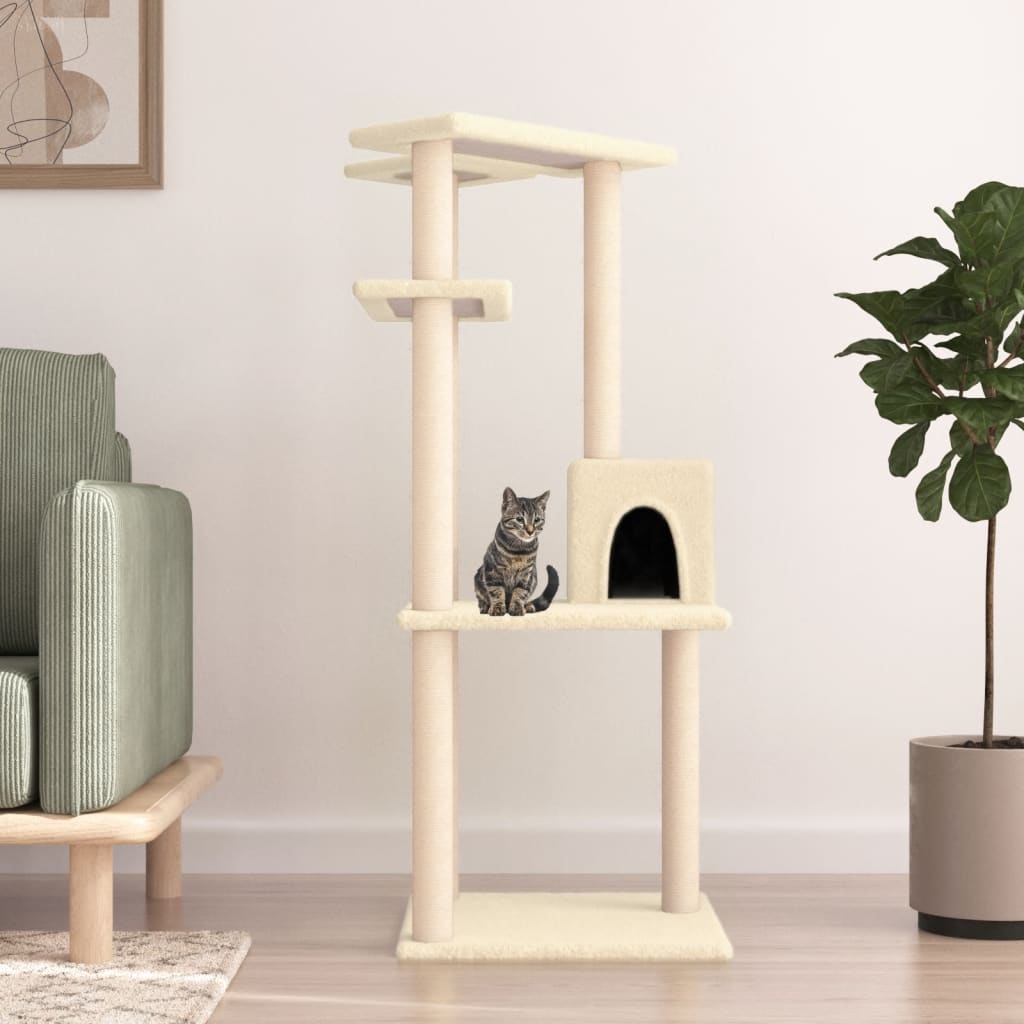 Kattenmeubel Met Sisal Krabpalen 123 Cm Kleurig