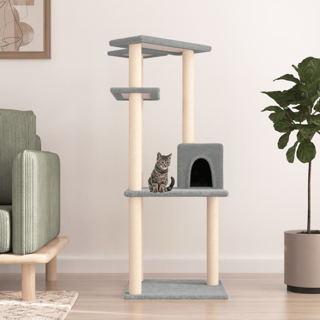 Kattenmeubel Met Sisal Krabpalen 123 Cm Kleurig