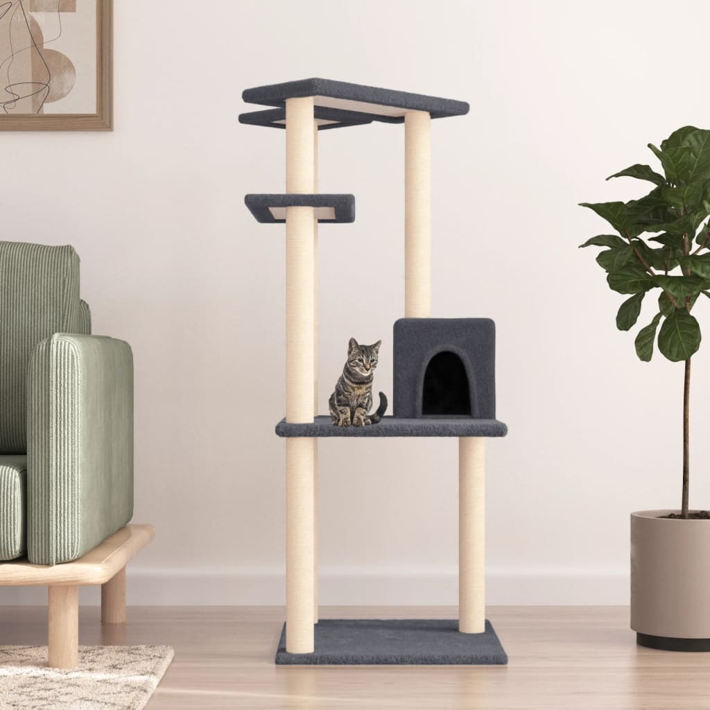 Kattenmeubel Met Sisal Krabpalen 123 Cm Kleurig