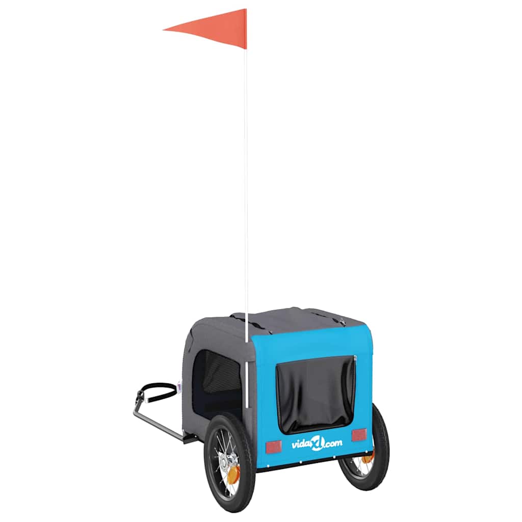 Hondenfietstrailer Oxford Stof En Ijzer En Grijs