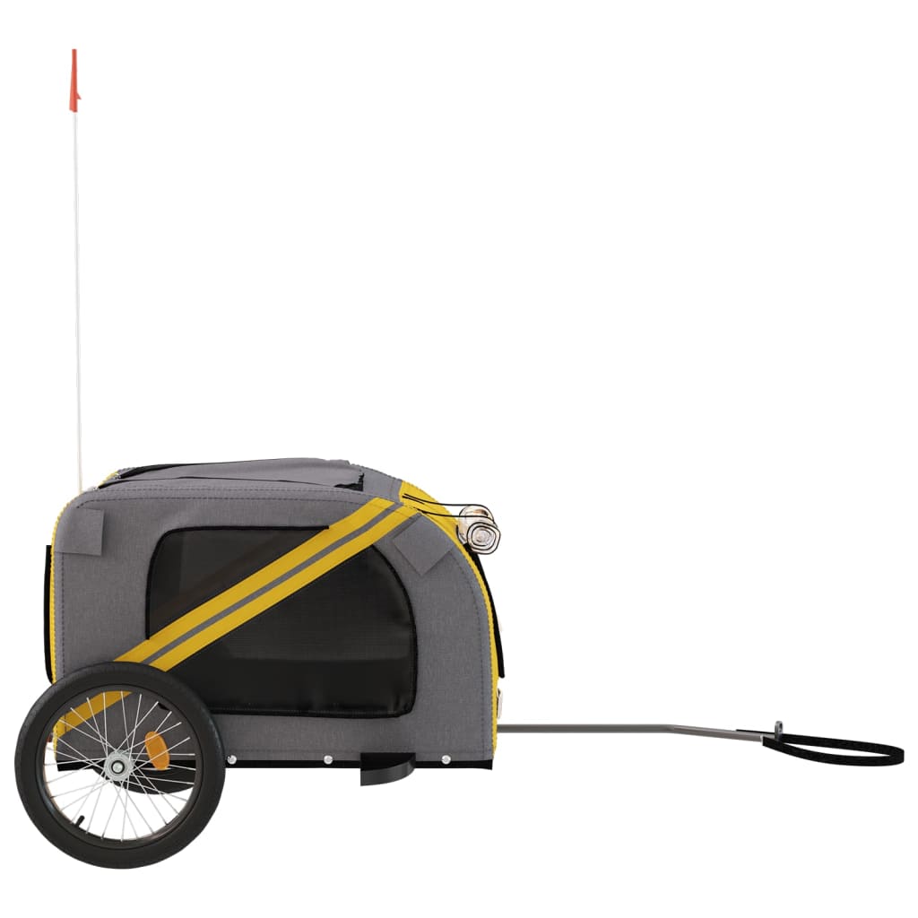 Hondenfietstrailer Oxford Stof En Ijzer En Grijs