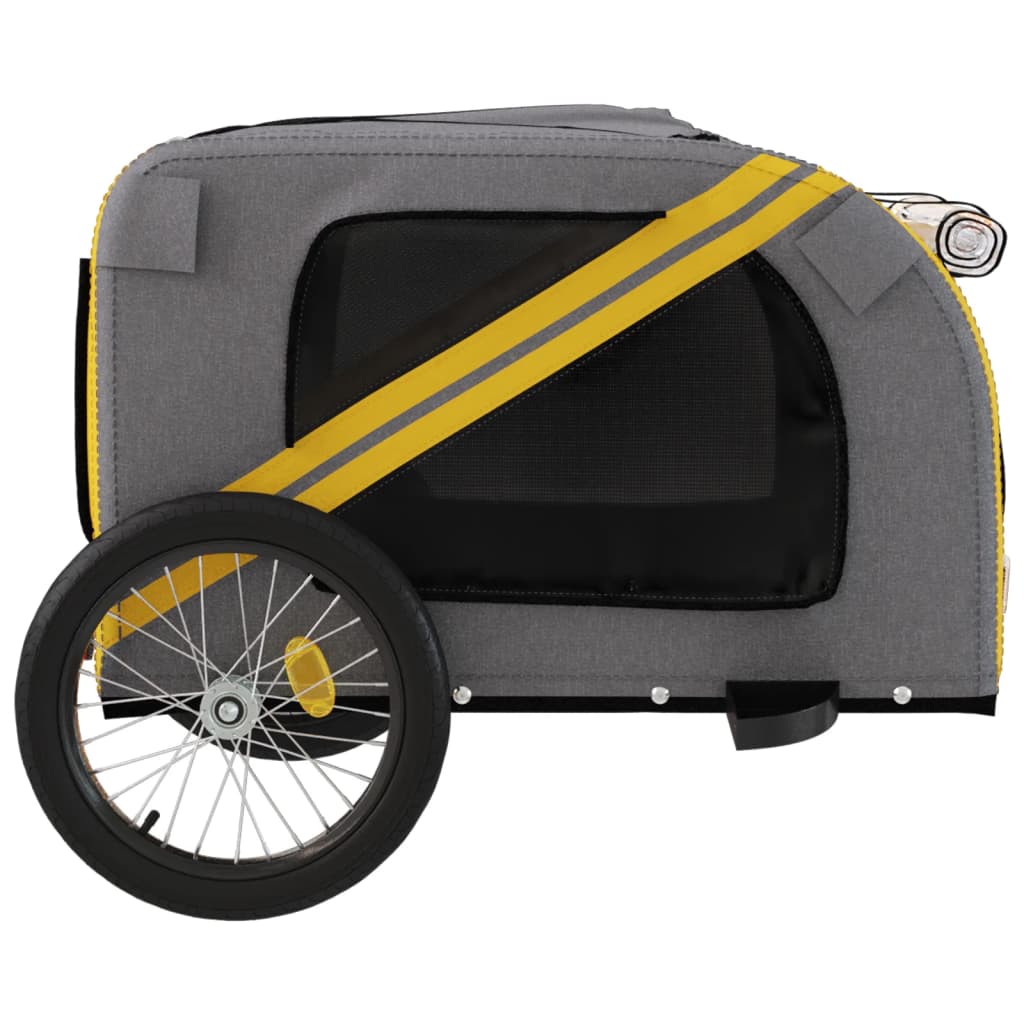 Hondenfietstrailer Oxford Stof En Ijzer En Grijs