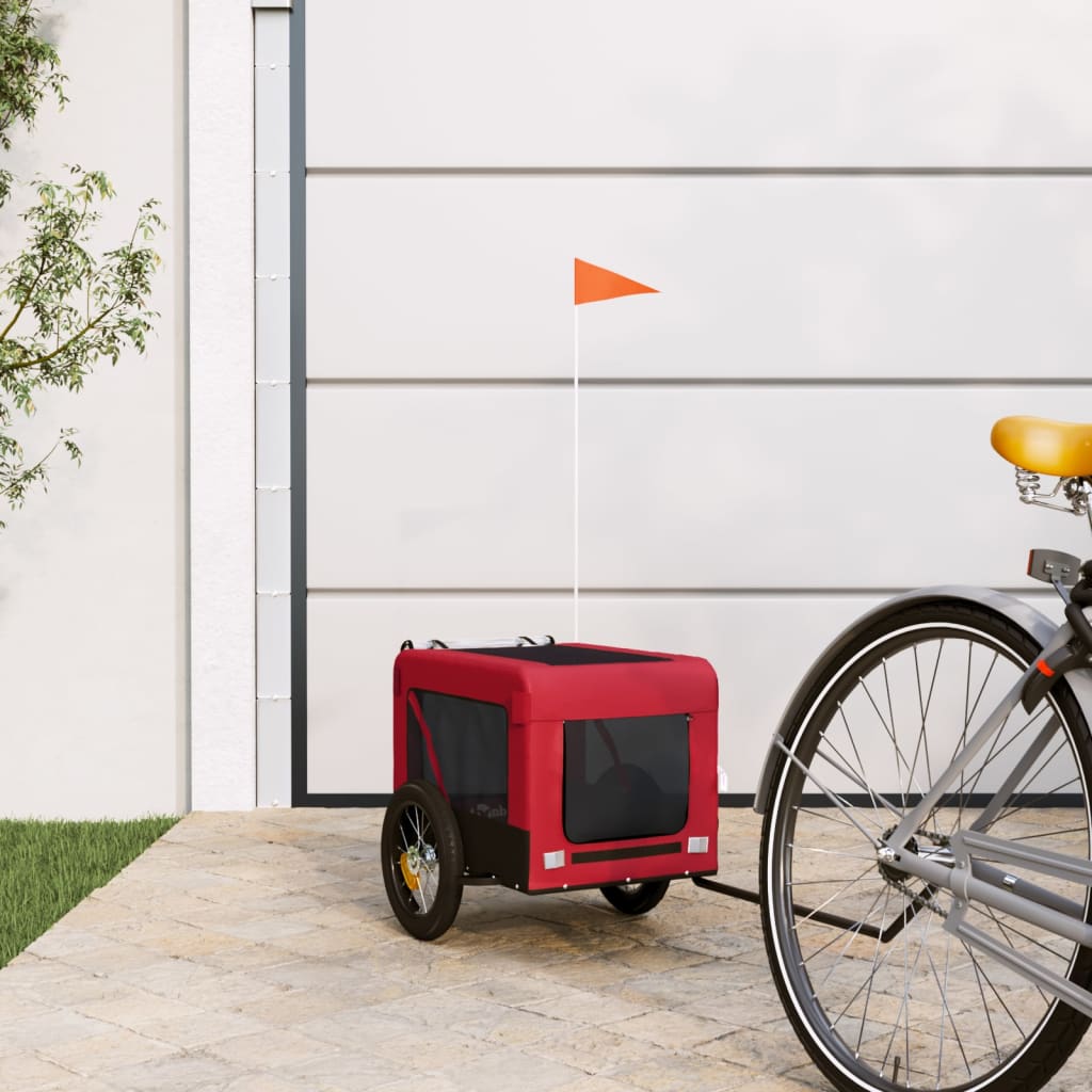 Hondenfietstrailer Oxford Stof En Ijzer En Zwart