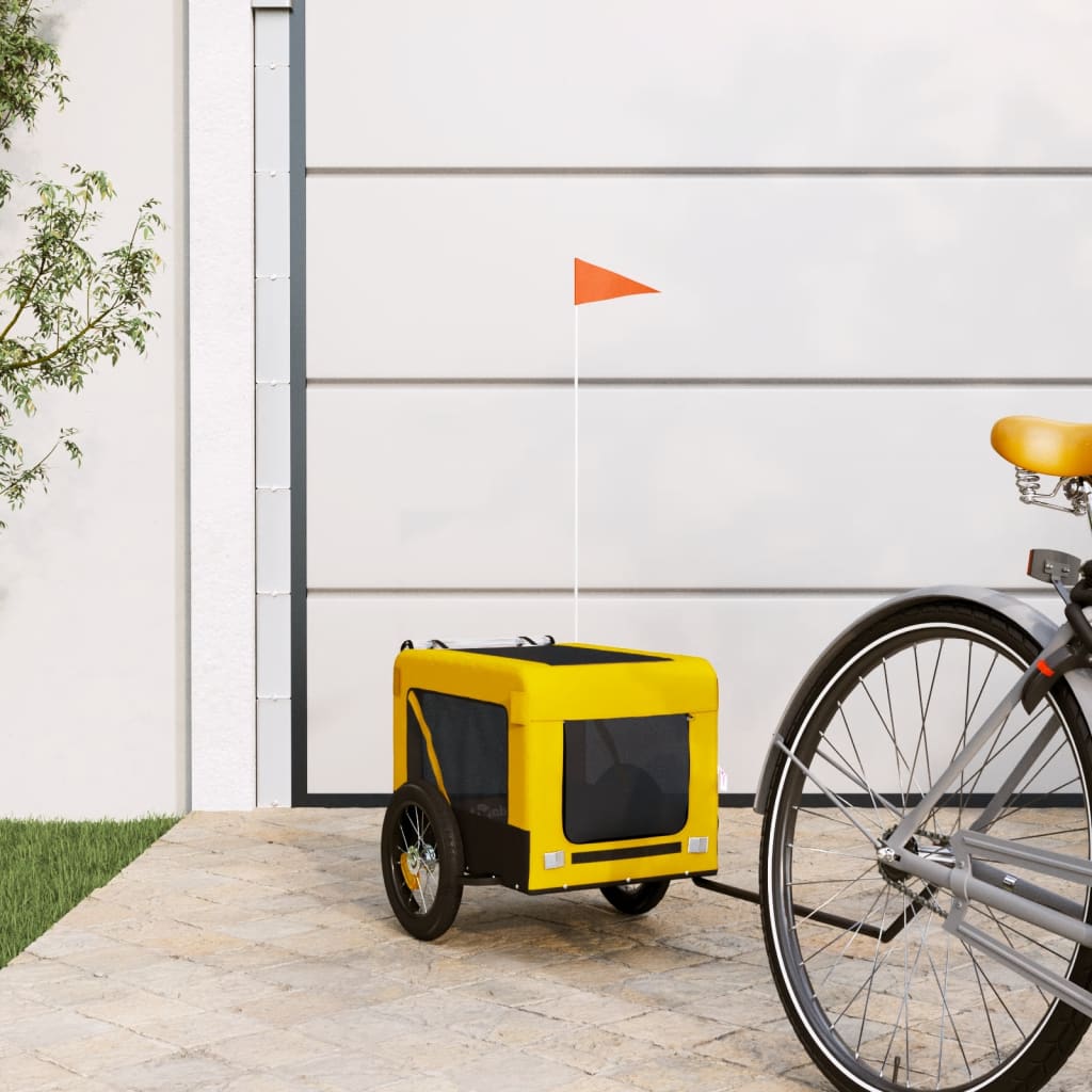 Hondenfietstrailer Oxford Stof En Ijzer En Zwart