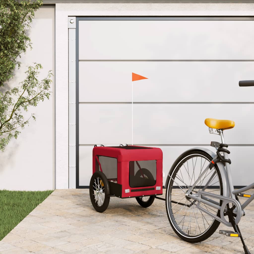 Hondenfietstrailer Oxford Stof En Ijzer En Zwart