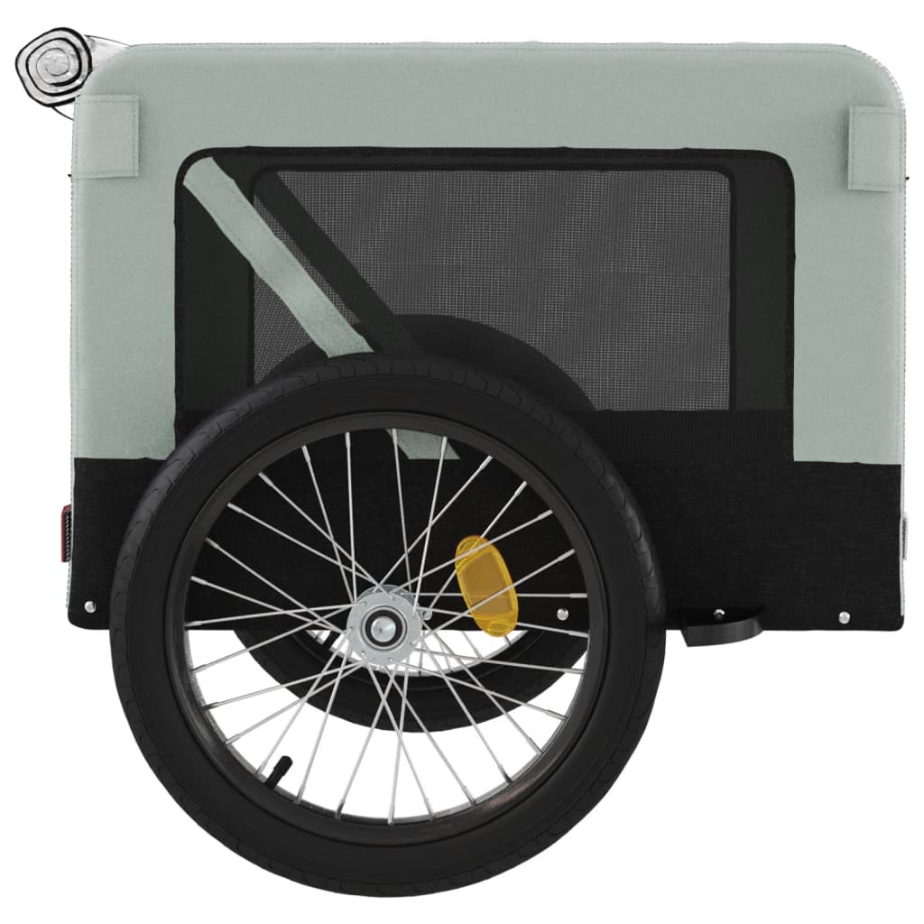 Hondenfietstrailer Oxfordstof En Ijzer Grijs En Zwart