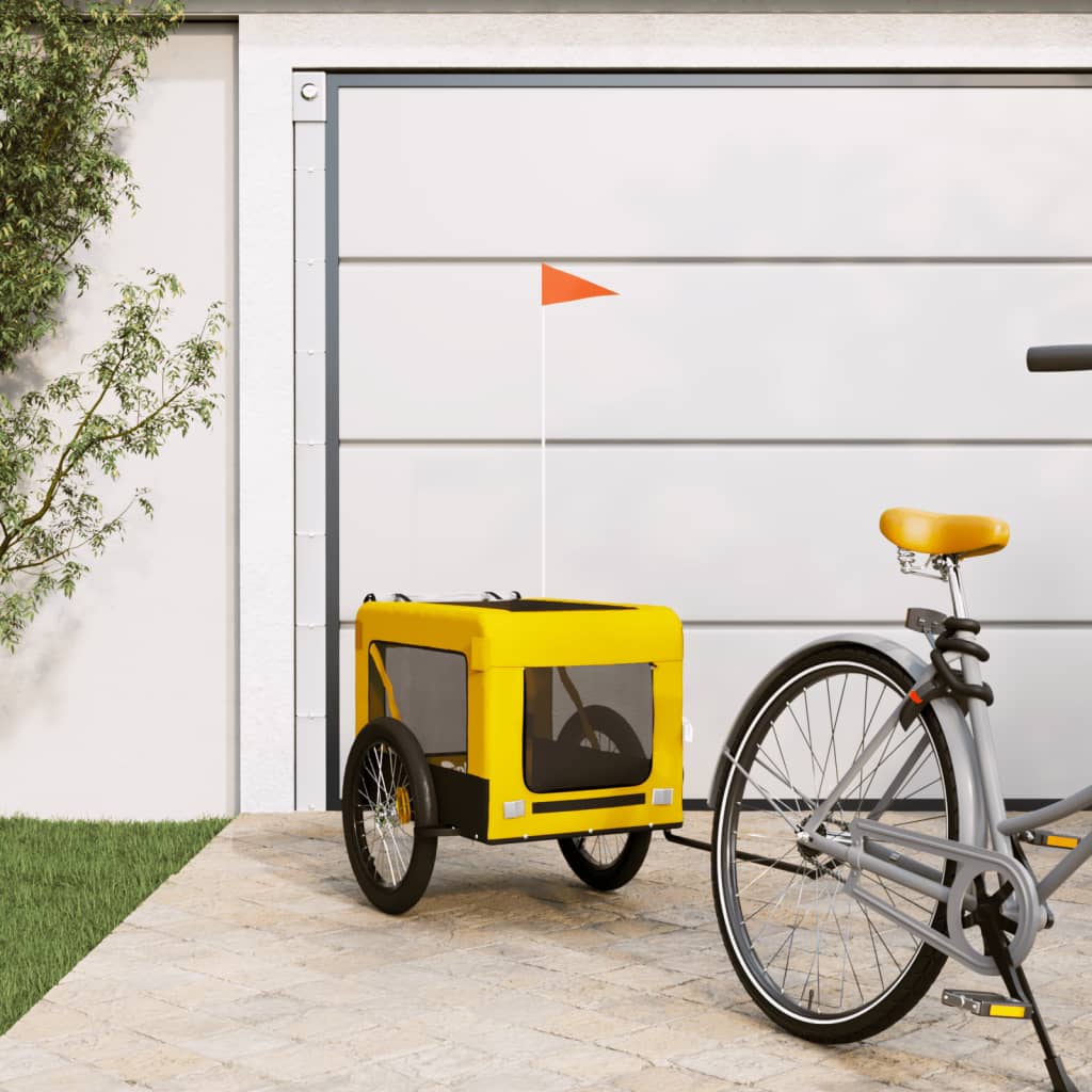 Hondenfietstrailer Oxford Stof En Ijzer En Zwart