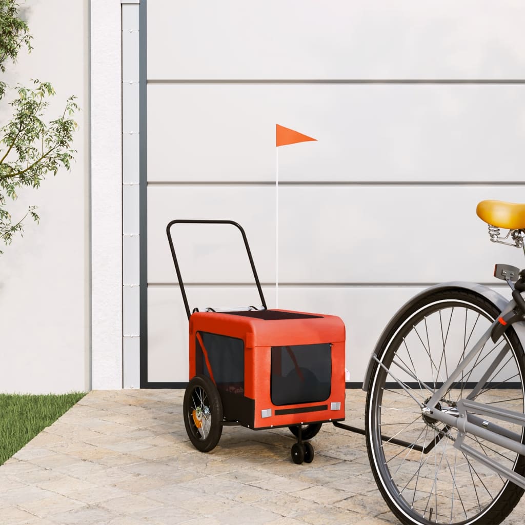Hondenfietstrailer Oxford Stof En Ijzer En Zwart