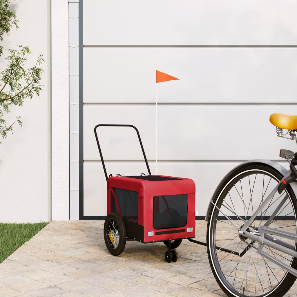 Hondenfietstrailer Oxford Stof En Ijzer En Zwart