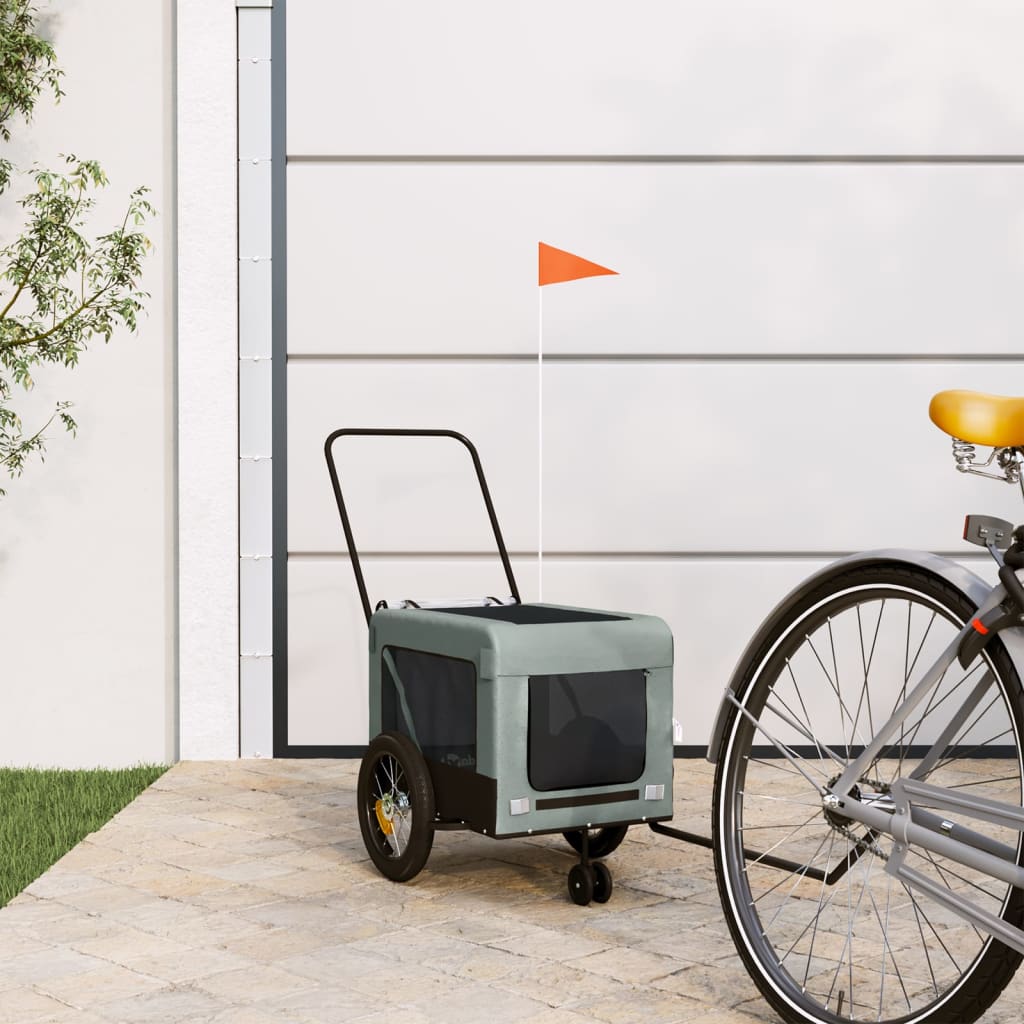 Hondenfietstrailer Oxford Stof En Ijzer En Zwart