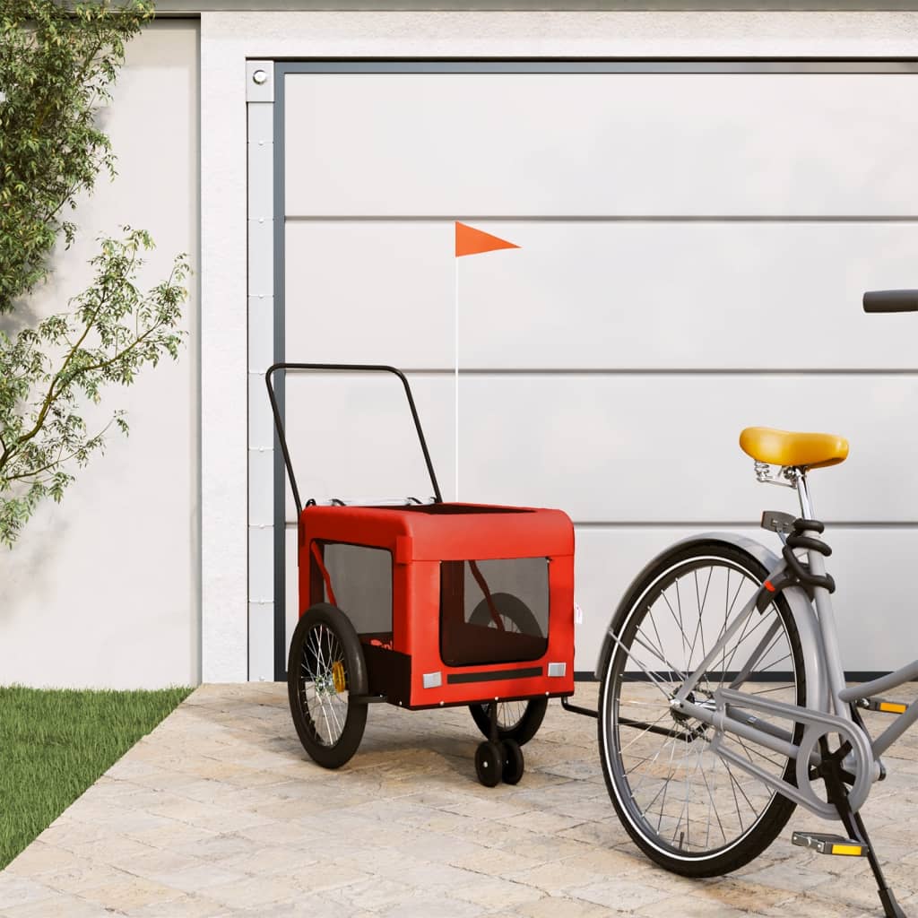 Hondenfietstrailer Oxford Stof En Ijzer En Zwart