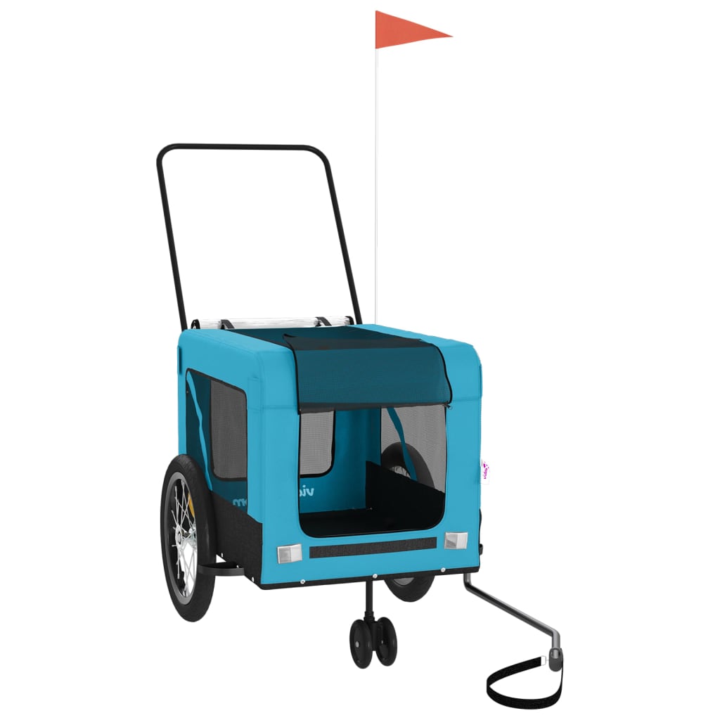 Hondenfietstrailer Oxford Stof En Ijzer En Zwart