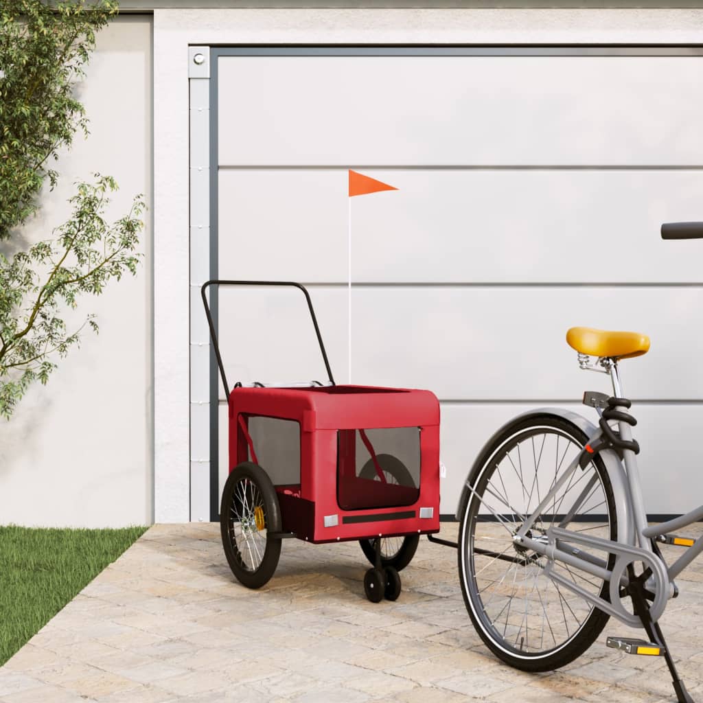 Hondenfietstrailer Oxford Stof En Ijzer En Zwart