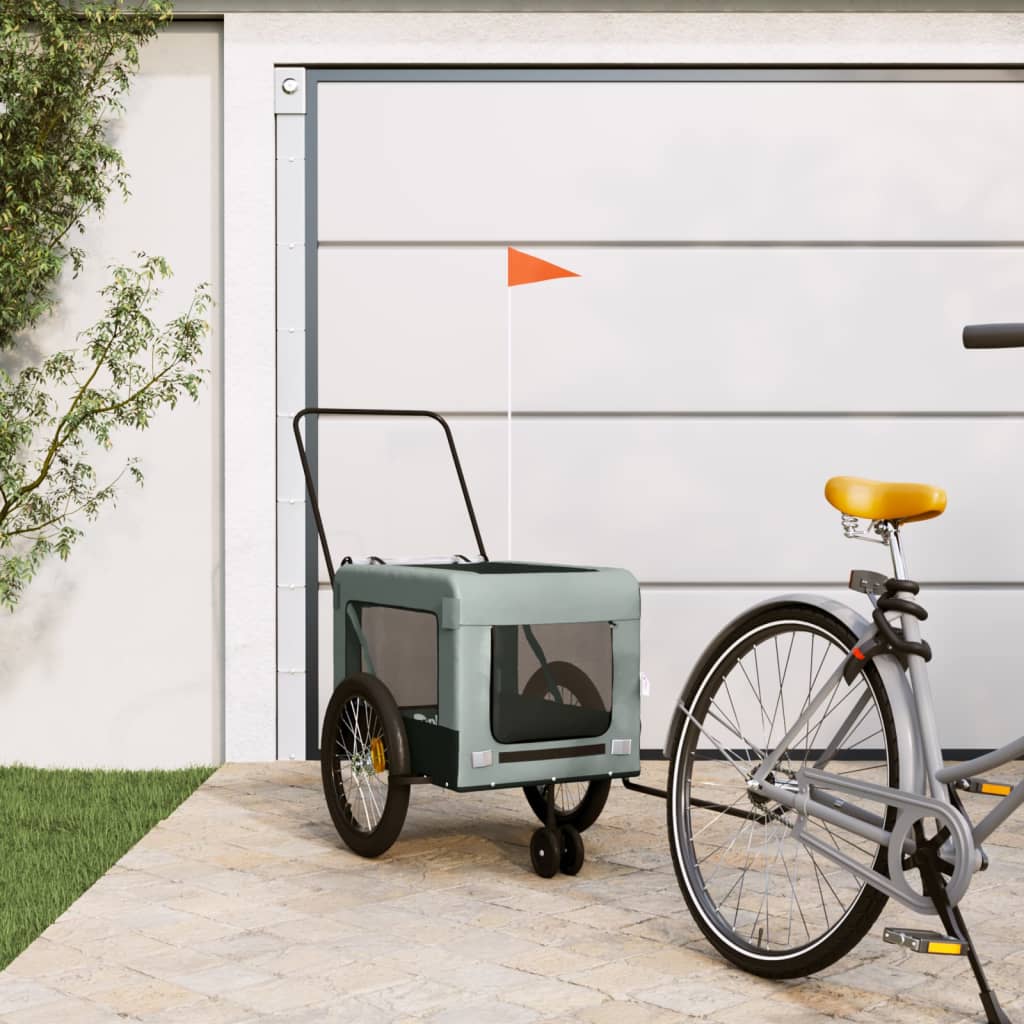 Hondenfietstrailer Oxford Stof En Ijzer En Zwart