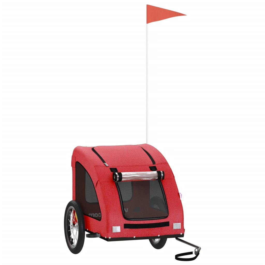 Hondenfietstrailer Oxford Stof En Ijzer Rood