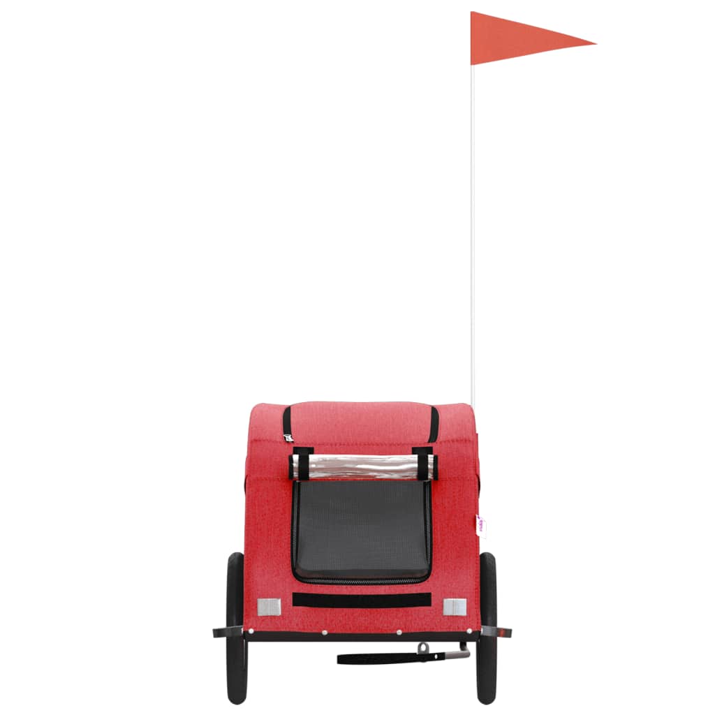Hondenfietstrailer Oxford Stof En Ijzer Rood