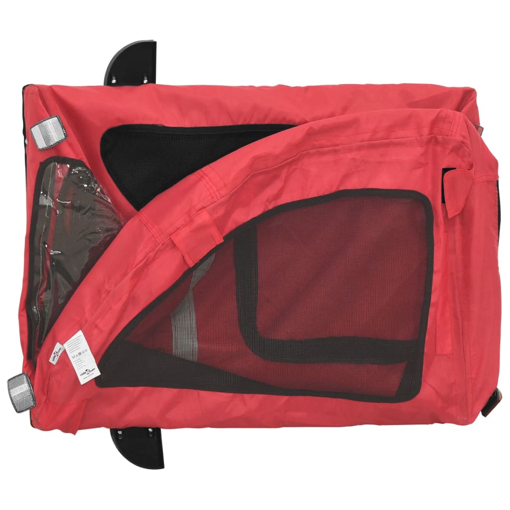 Hondenfietstrailer Oxford Stof En Ijzer Rood