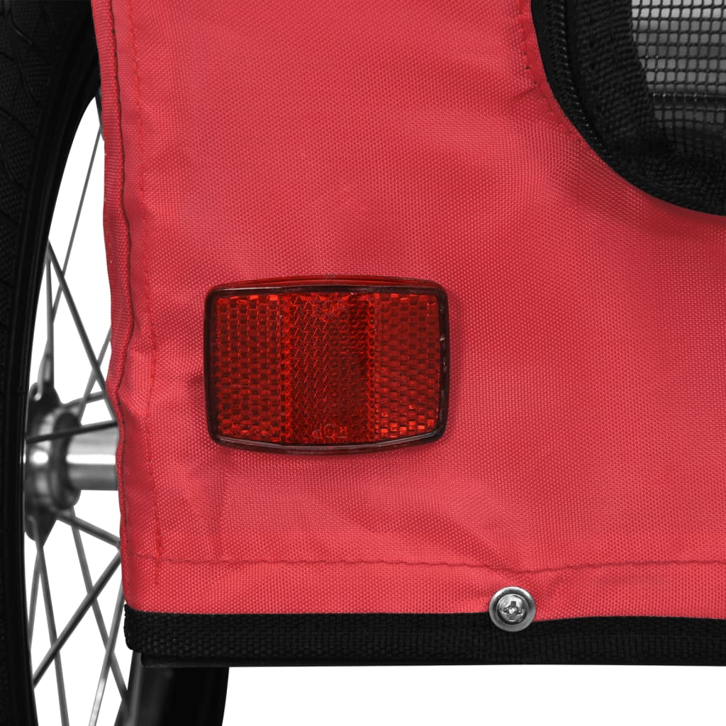 Hondenfietstrailer Oxford Stof En Ijzer Rood