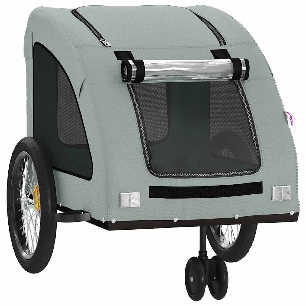 Hondenfietstrailer Oxford Stof En Ijzer Grijs