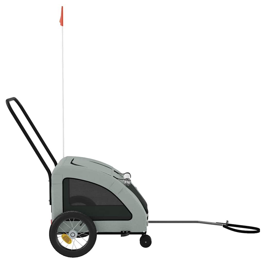Hondenfietstrailer Oxford Stof En Ijzer Grijs