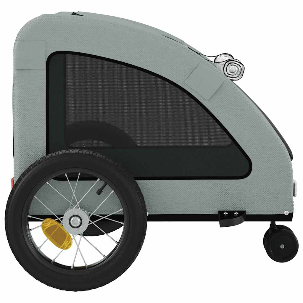 Hondenfietstrailer Oxford Stof En Ijzer Grijs