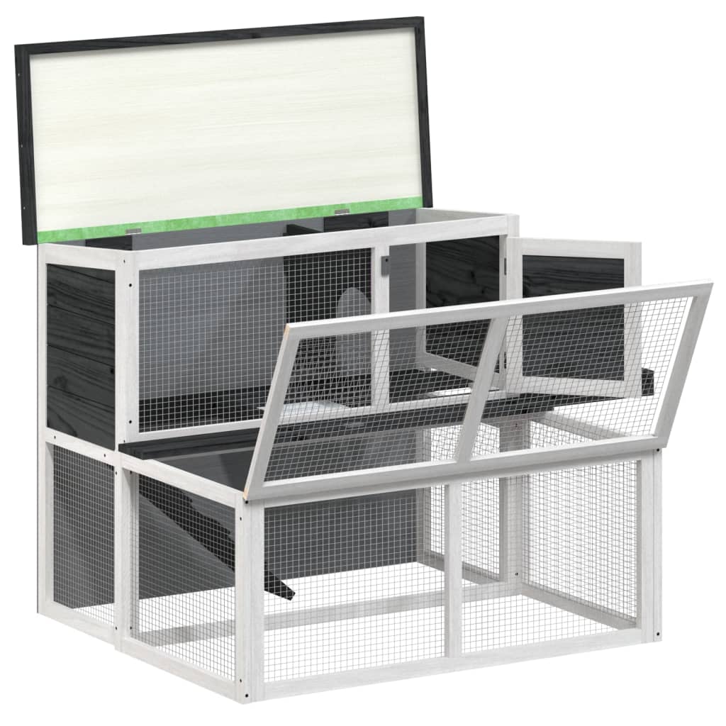 Konijnenhok 102X90X84,5 Cm Massief Grenenhout