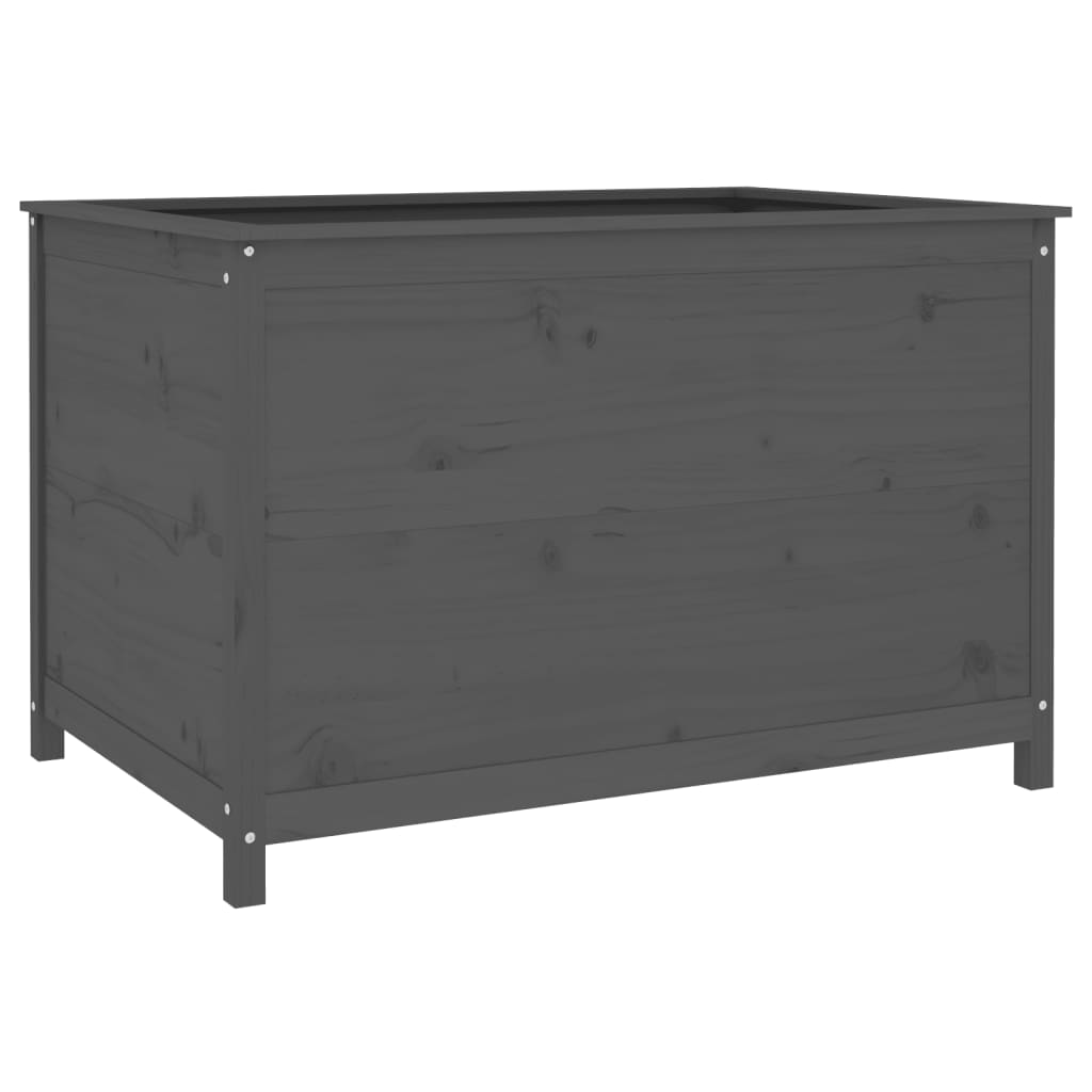Plantenbak Verhoogd 119,5X82,5X78 Cm Massief Grenenhout Grijs