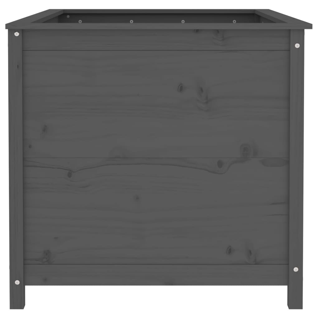 Plantenbak Verhoogd 119,5X82,5X78 Cm Massief Grenenhout Grijs