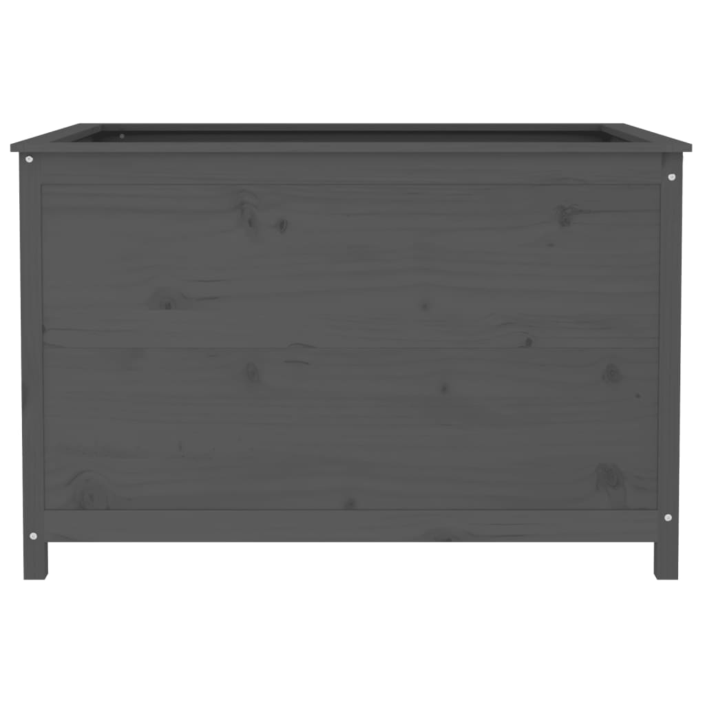 Plantenbak Verhoogd 119,5X82,5X78 Cm Massief Grenenhout Grijs