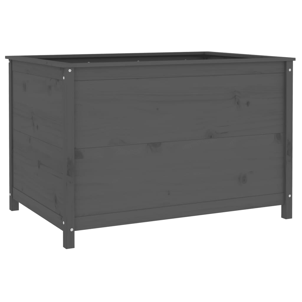 Plantenbak Verhoogd 119,5X82,5X78 Cm Massief Grenenhout Grijs