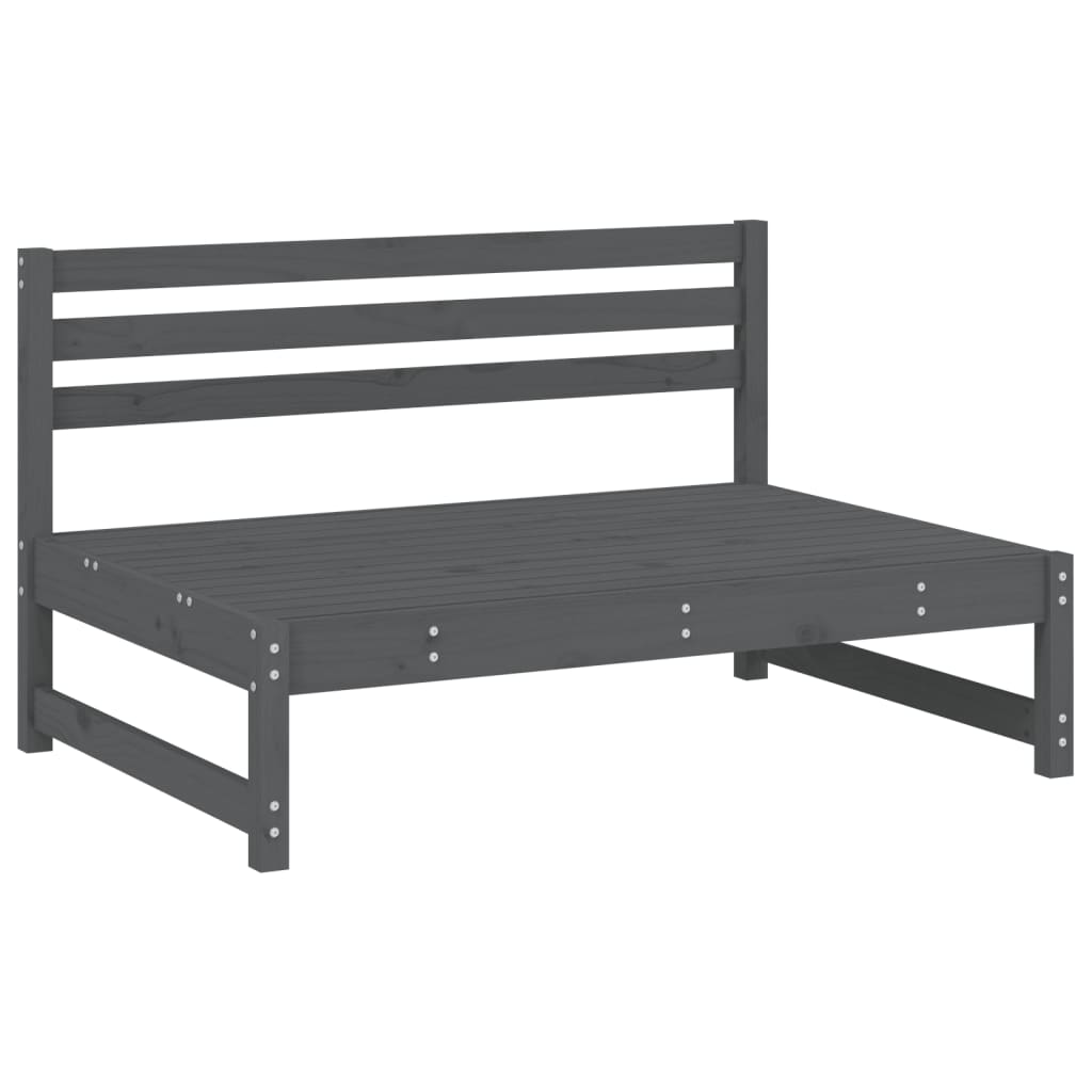 2-Delige Loungeset Massief Grenenhout Grijs