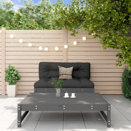 2-Delige Loungeset Massief Grenenhout Grijs