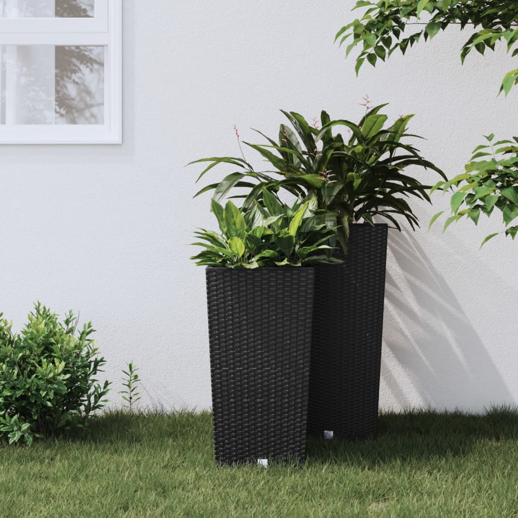 Plantenbak Met Uitneembare Bak Rattan-Look 21/ Pp