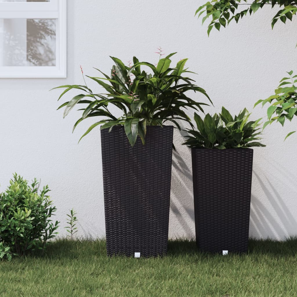 Plantenbak Met Uitneembare Bak Rattan-Look 21/ Pp