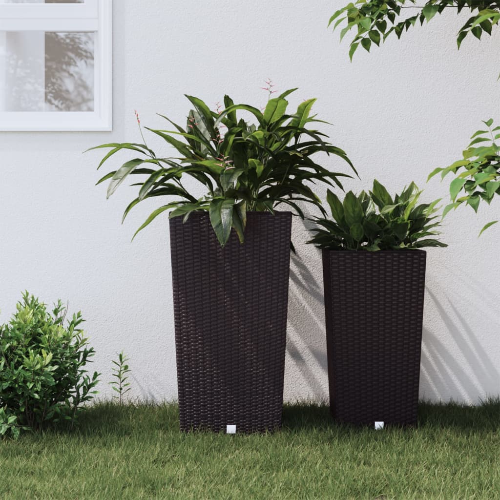 Plantenbak Met Uitneembare Bak Rattan-Look 21/ Pp