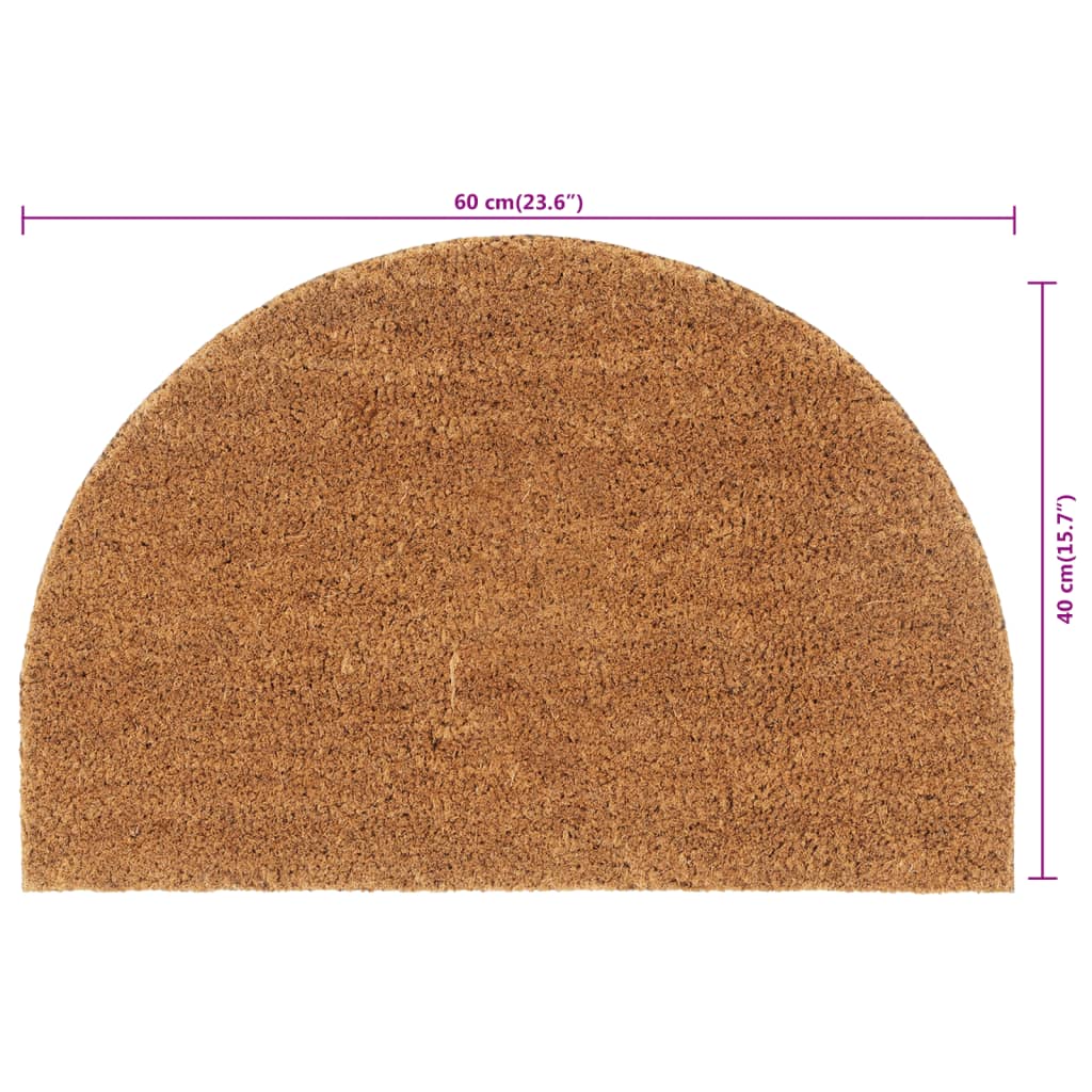Deurmat Halfrond Getufte Kokosvezel Naturel