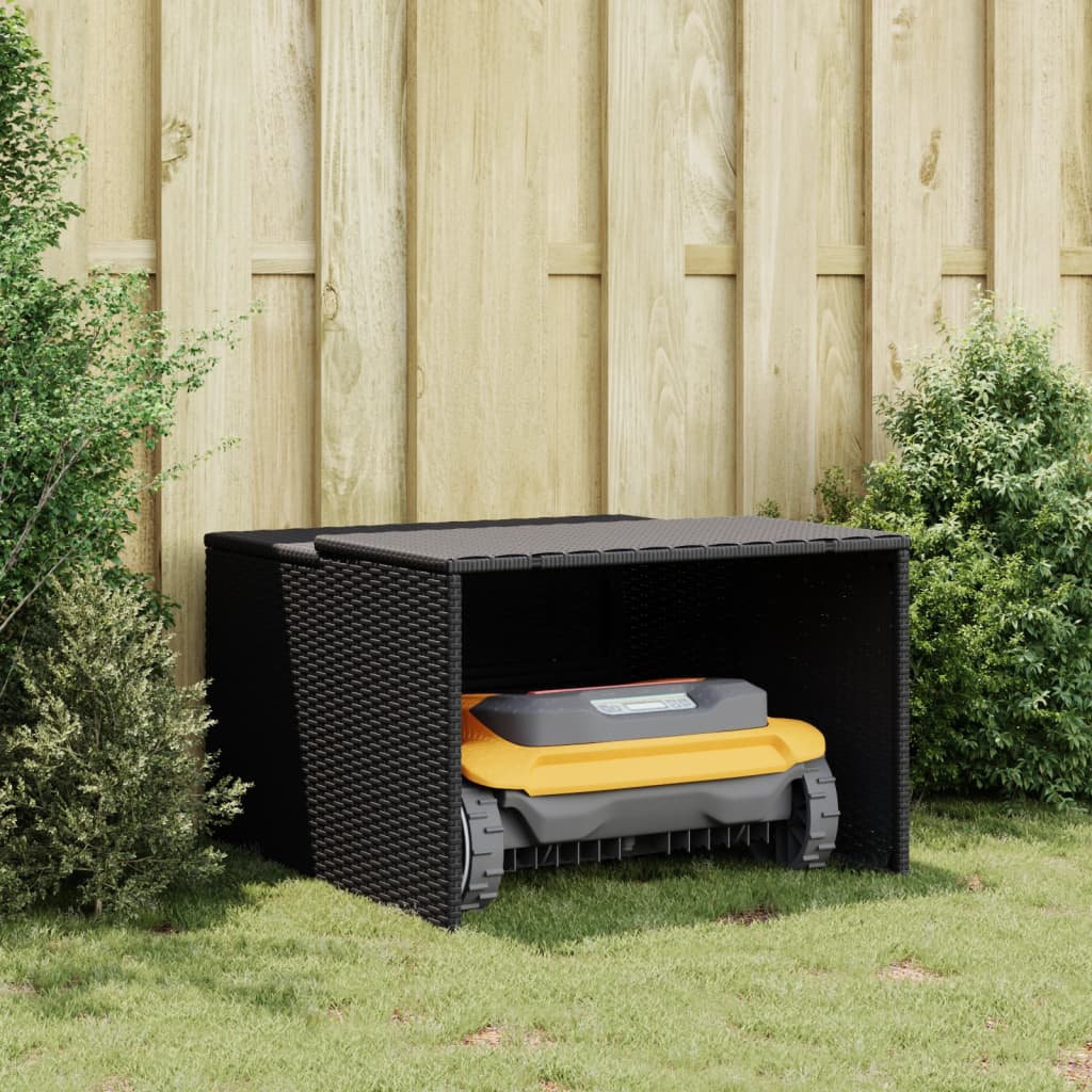Garage Voor Robotmaaier 86X90X52/57 Cm Poly Rattan