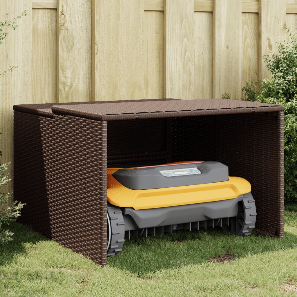 Garage Voor Robotmaaier 86X90X52/57 Cm Poly Rattan