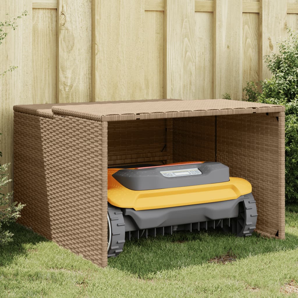 Garage Voor Robotmaaier 86X90X52/57 Cm Poly Rattan