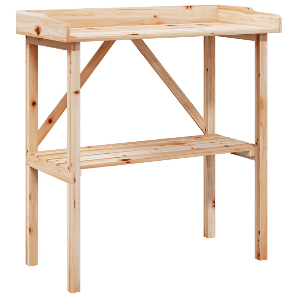 Plantentafel Met Schap 78X38X82,5 Cm Massief Vurenhout